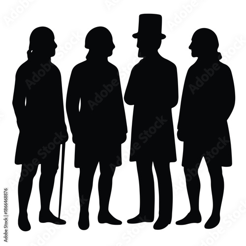 Founding fathers group silhouette