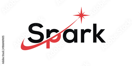 Word mark spark logo design, typography spark logo graphic template