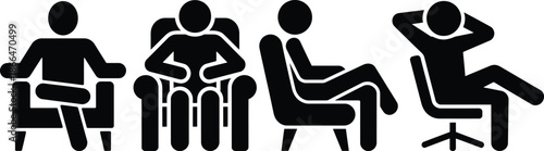 People sitting in chairs in different postures