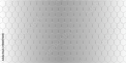 Abstract white hexagon geometric pattern background. Futuristic digital high-technology banner