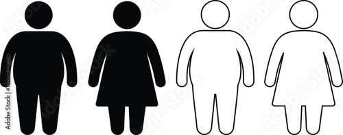 Man and woman silhouette icon set