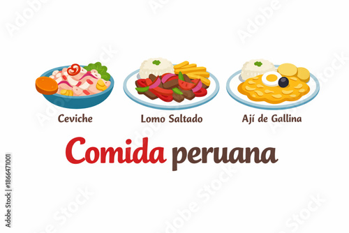 Vector illustration of Peruvian animals with decorative colorful style