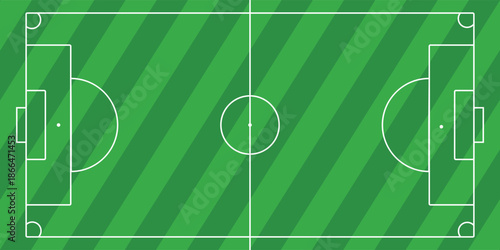 Football field. Football field lines style. Black field and stadium outline scheme on white background.