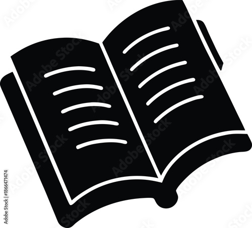 Ancient manuscript silhouette vector art illustration and minimal black and white design