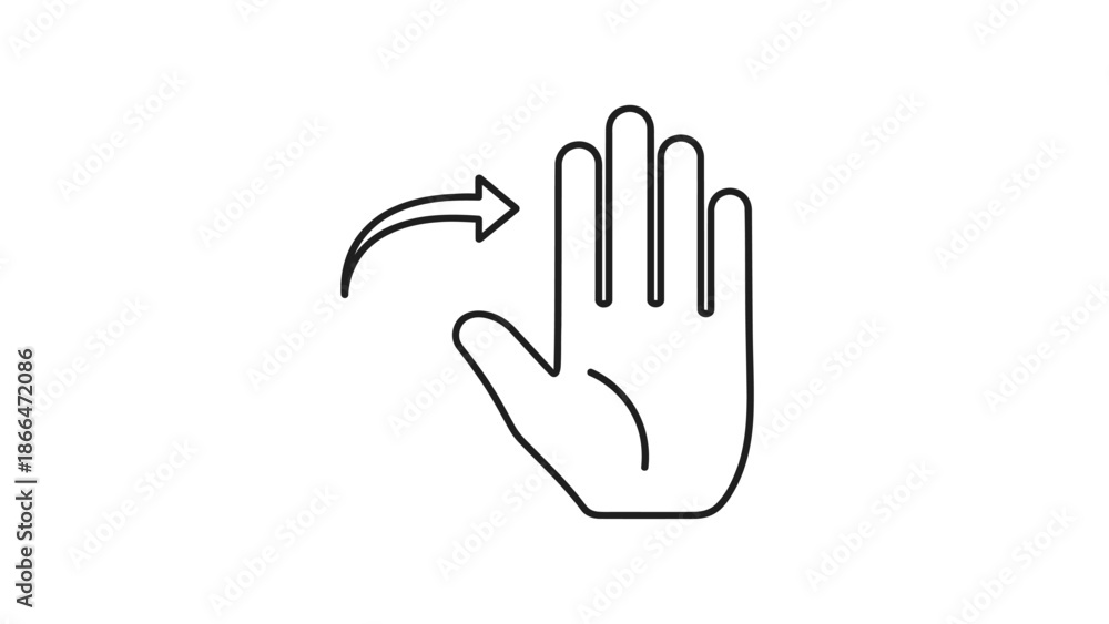 Fototapeta premium Hand with Arrow Indicating Swipe or Scroll Gesture, Screen Interaction, Isolated White Background.