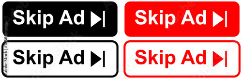 skip ad advertisement icon isolated on a white background.