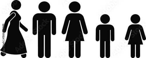 Family members standing together in a row