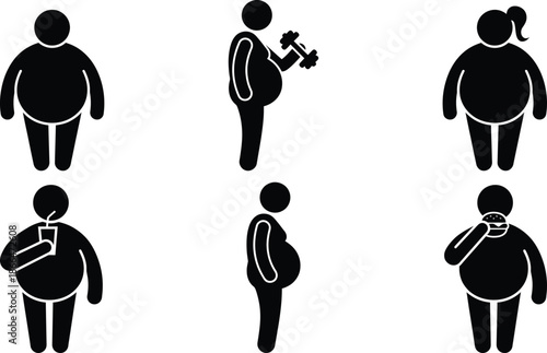 Overweight people engaging in various activities