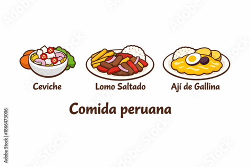 Vector illustration of Peruvian animals with decorative colorful style