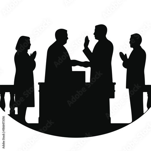 Presidential inauguration silhouette