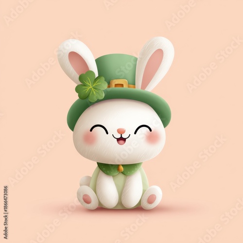 Adorable St Patrick’s Day Animal Character Isolated on White