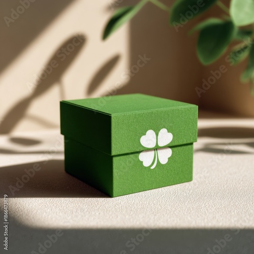 Minimal Green Packaging Mockup for Irish Holiday Design