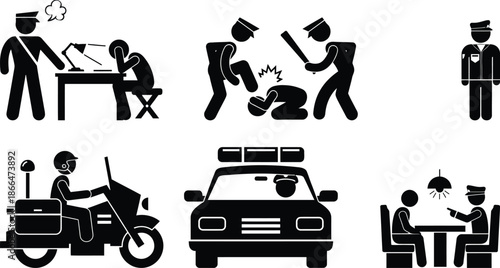 Police officers performing various duties