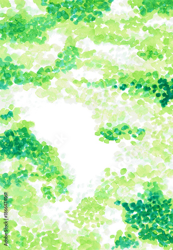 手描きの水彩イラスト　木漏れ日　背景