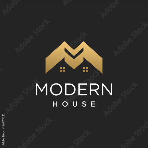 Modern house design element vector with modern creative concept idea