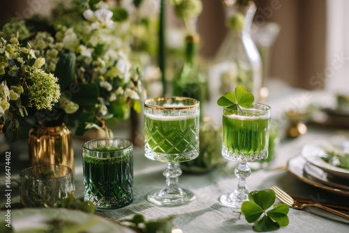 Irish Holiday Celebration Table Detail No People