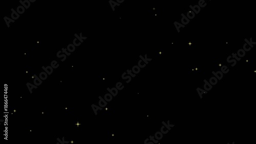 Luxury galaxy space background with glowing twinkling stars, shimmering white star fields and pulsing starburst lights creating a dreamy cosmic night sky motion animation scene