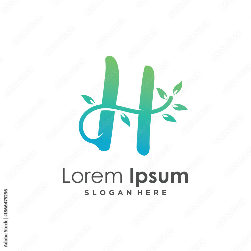 Fototapeta premium Letter H design with creative element idea concept