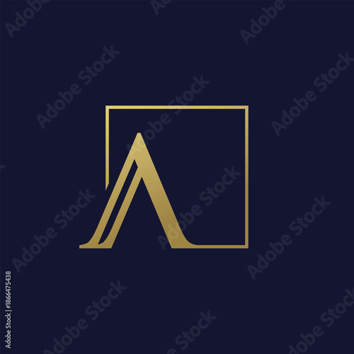 Letter A design with creative unique element idea concept and icon