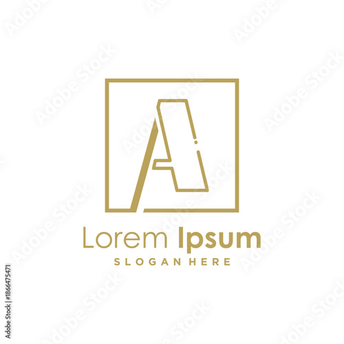 Letter A design with creative unique element idea concept and icon