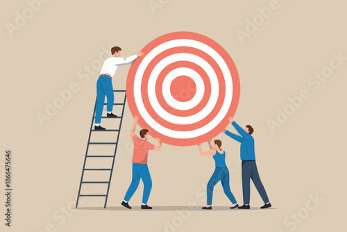 Teamwork toward a common goal with a large target