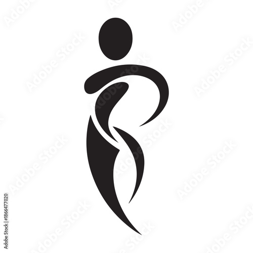 Abstract Pregnant Woman Silhouette Vector Illustration
