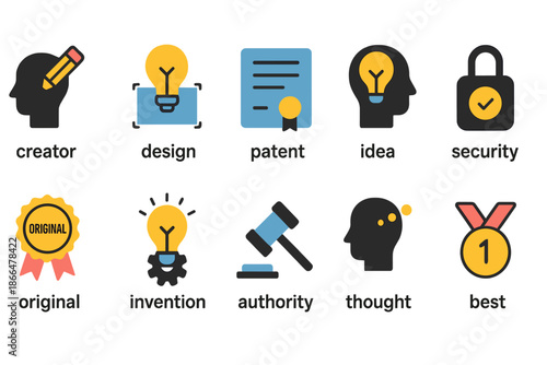 A thoughtfully curated icon set collection, crafted by an authoritative creator, featuring original, patented, and secure designs for safety and excellence