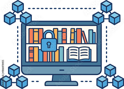 Blockchain-protected digital library ensuring intellectual property protection