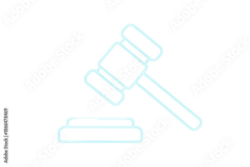 A neon‑lit digital gavel embodies the concept of legal technology, while cyber law governs the online legal system, addressing cybercrime, data protection, intellectual property, and digital contract