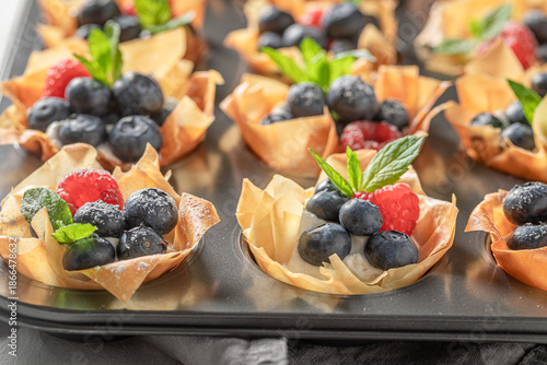 Tasty and hot phyllo cups m...