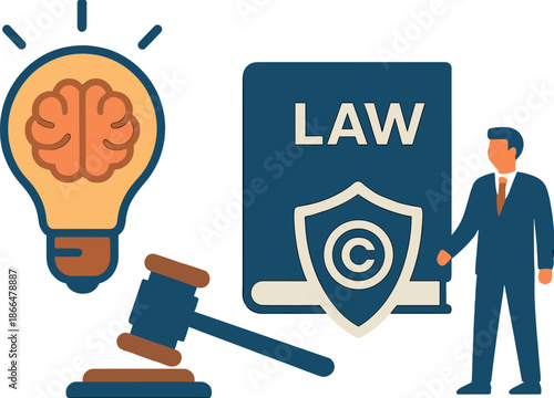 Intellectual Property: Protecting Ideas and Driving Legal Innovation—an ideal illustration of the legal facets of innovation, patent law, and the protection of creative works