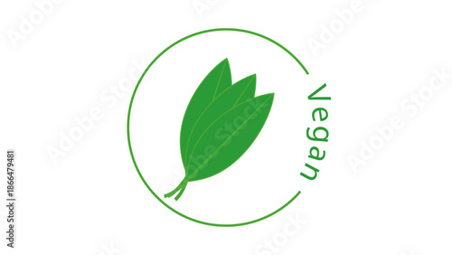 Simple vegan plant and circle logo