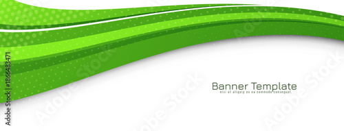 Abstract green color wave decorative banner design
