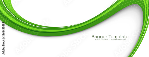 Decorative green color wave modern banner design
