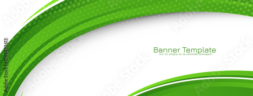Modern green color wave business concept banner design