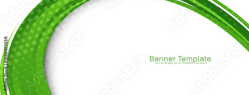 Dynamic green color wave style elegant banner design