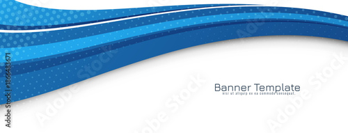 Modern dynamic blue wave banner design