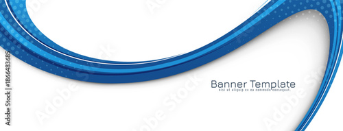 Abstract blue wave business banner design