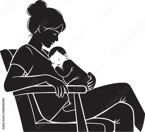 Woman comforting child