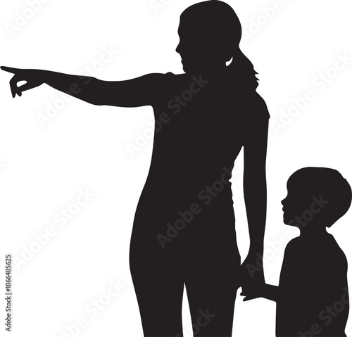 Photos Woman pointing with child