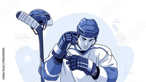 Hockey Player Prepares For Game In Uniform Ready To Dominate The Ice