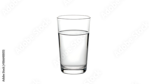 Clear glass with water on checkered background