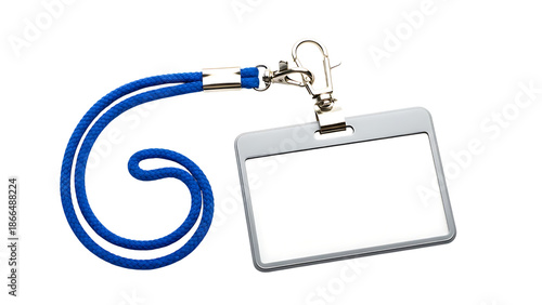 Blue Lanyard with Blank ID Card Holder