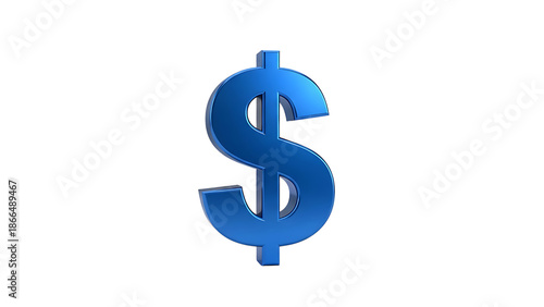 Blue dollar sign on checkered background