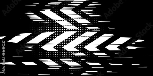 Black tire tread marks, wheel texture, tire marks - auto racing, motocross, vector illustration.