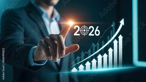 Business growth forecast 2026 with rising financial chart
