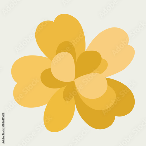Stylized flower with chunky petals in warm yellow tones