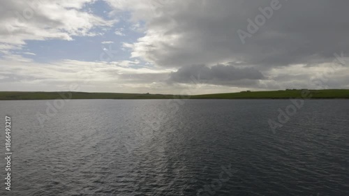 View of the Orkney islands from the ferry