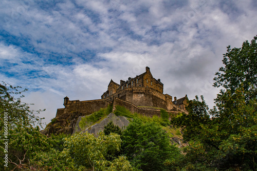 Scotland, Uk: view of Edinburgh Castle on Castle Rock, served in history as royal residence, arsenal, treasury, national archive, prison, military fortress and home of the Honours of Scotland
