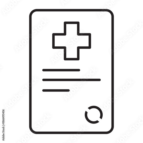 Medical healthcare document icon digital patient record form health insurance doctor prescription hospital report care